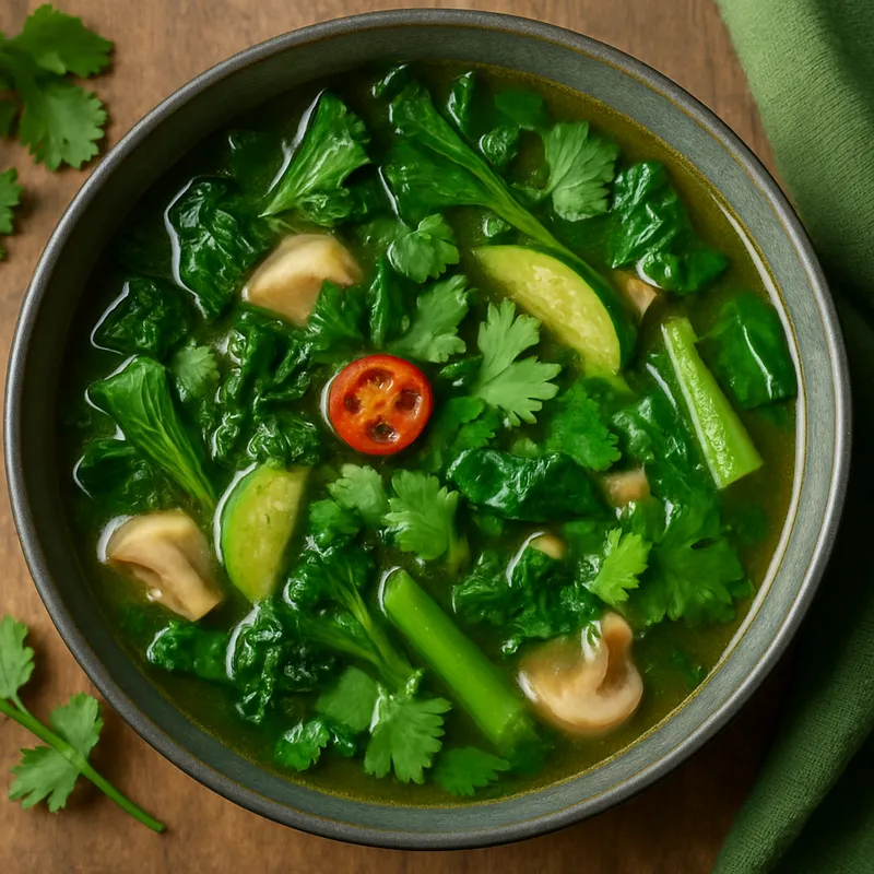Sup Pak – Südliche Kräuter-Gemüsesuppe
