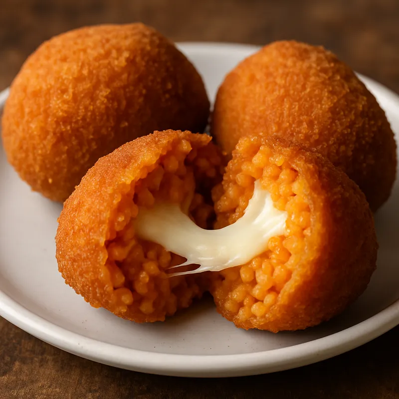 Supplì Al Telefono (Frittierte Reiskroketten mit Mozzarella)