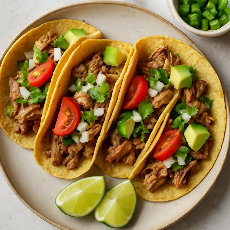 Tacos de Carnitas (Geschmorte Schweinefleisch-Tacos)