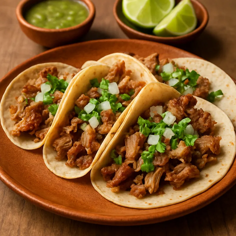 Tacos de Carnitas Michoacán (Schweinefleisch-Tacos nach Michoacán-Art)