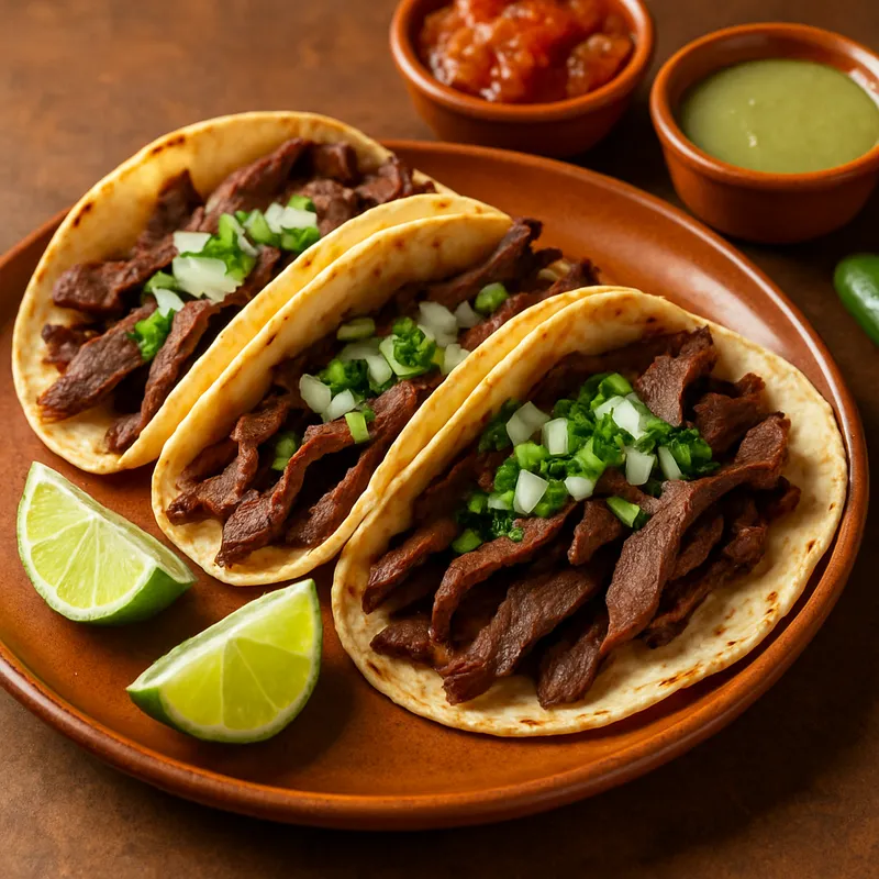 Tacos de Cecina (Getrocknetes Rindfleisch in Tacos)