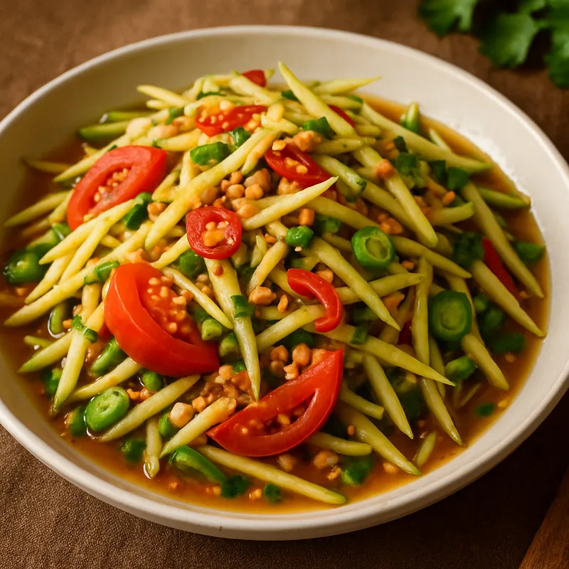 Tam Mamuang Grüner Mango-Salat nach Nordthailändischer Art