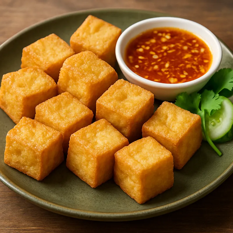 Tao Hu Tod (Frittierter Tofu auf Thai-Straßenküche-Art)