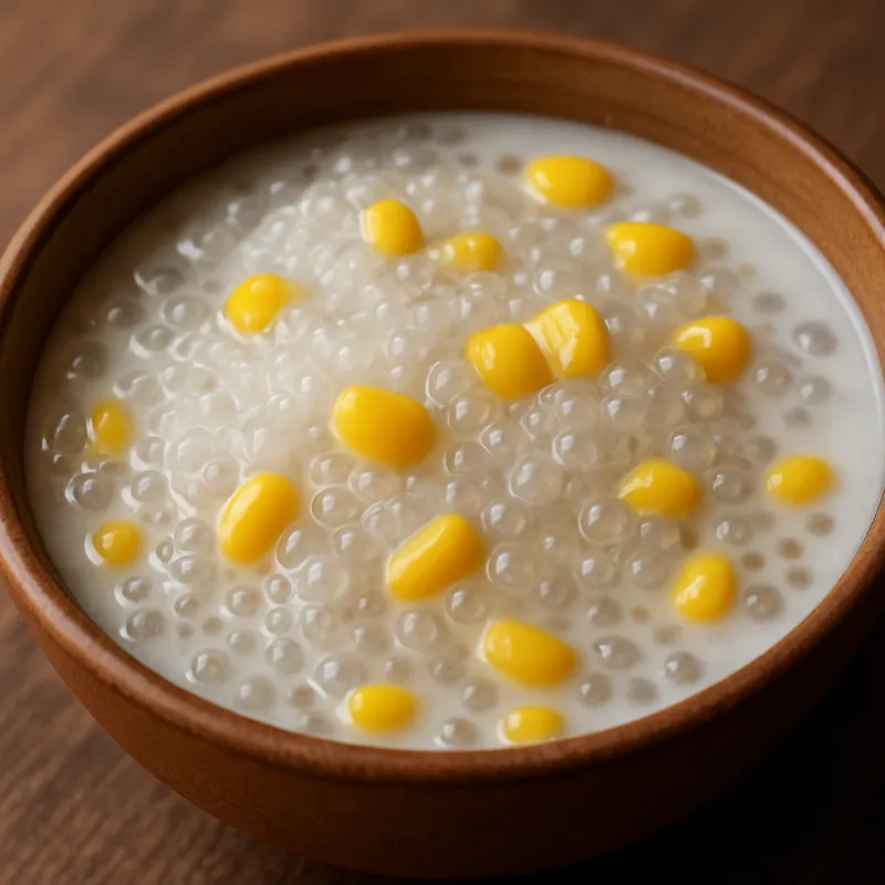 Tapioka mit Mais (Saku Khao Pod)