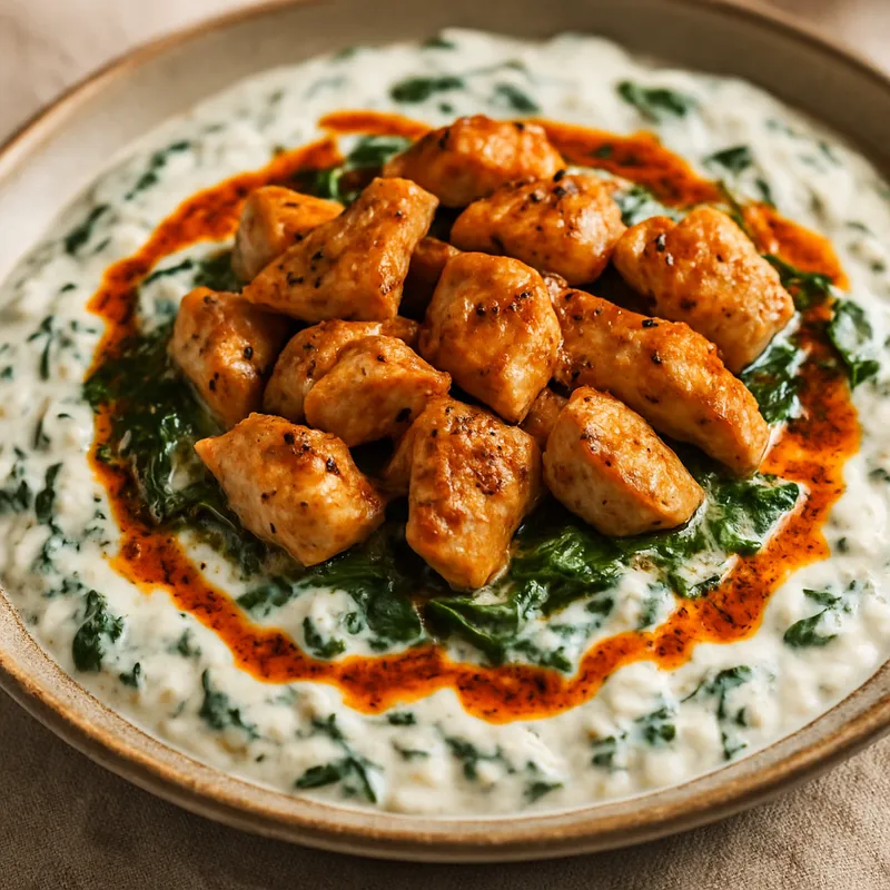 Tavuk Borani (Hähnchen-Spinat-Joghurt)