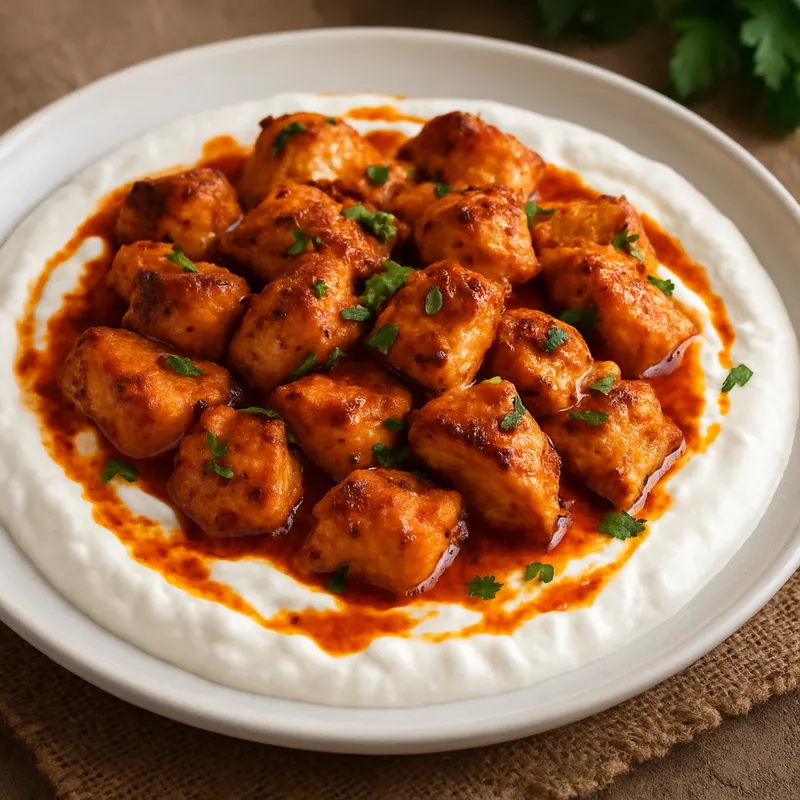 Tavuk Yogurtlama (Hähnchen mit Joghurtsauce)