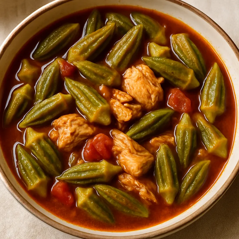 Tavuklu Bamya (Türkischer Hähnchen-Okra-Eintopf)
