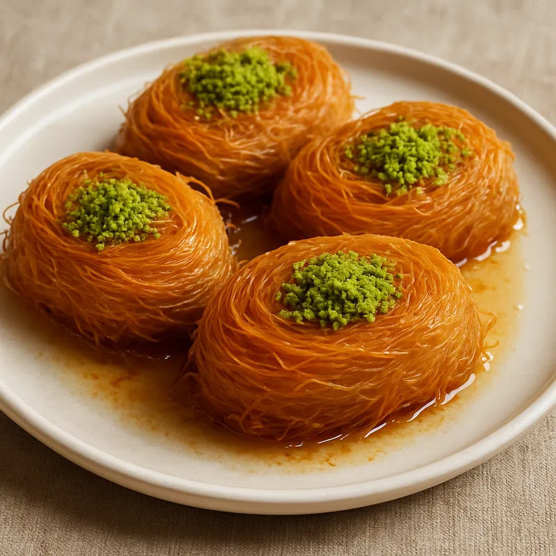 Tel Kadayif (Engelshaar-Gebäck mit Zuckersirup)