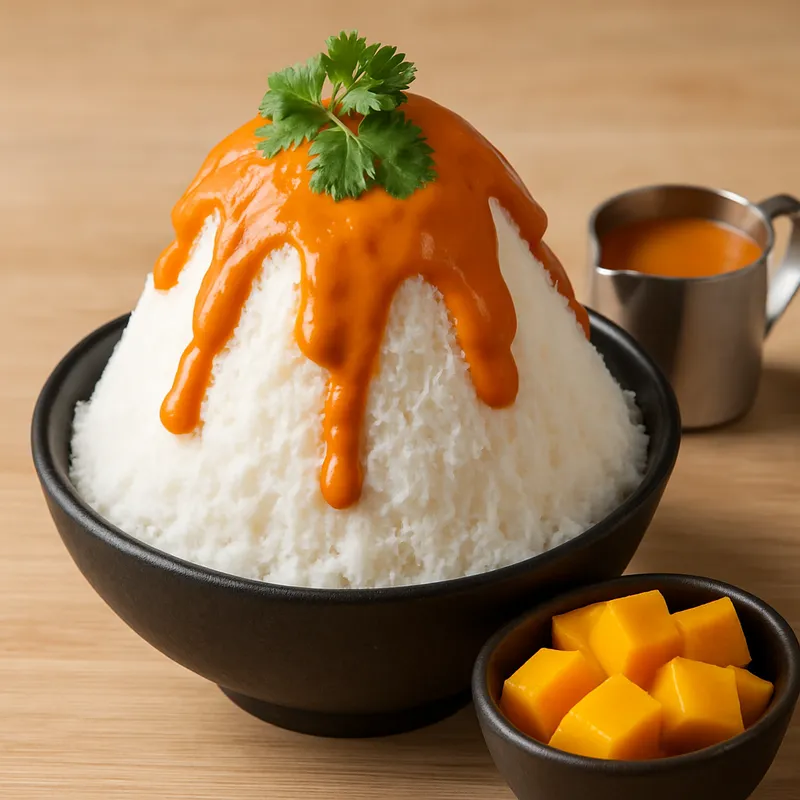 Thai-Style Modernes Bingsu (Rasiereisdessert)