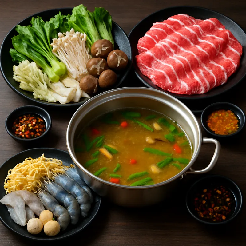 Thailändischer Shabu Shabu Hot Pot