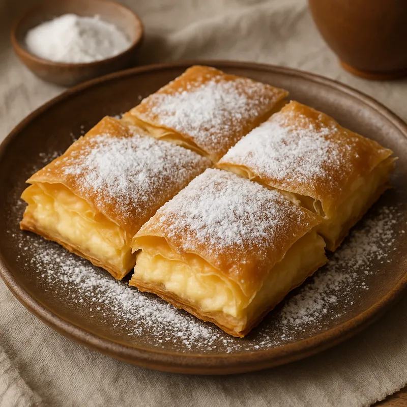 Thessaloniki Bougatsa (Griechisches Grießgebäck)
