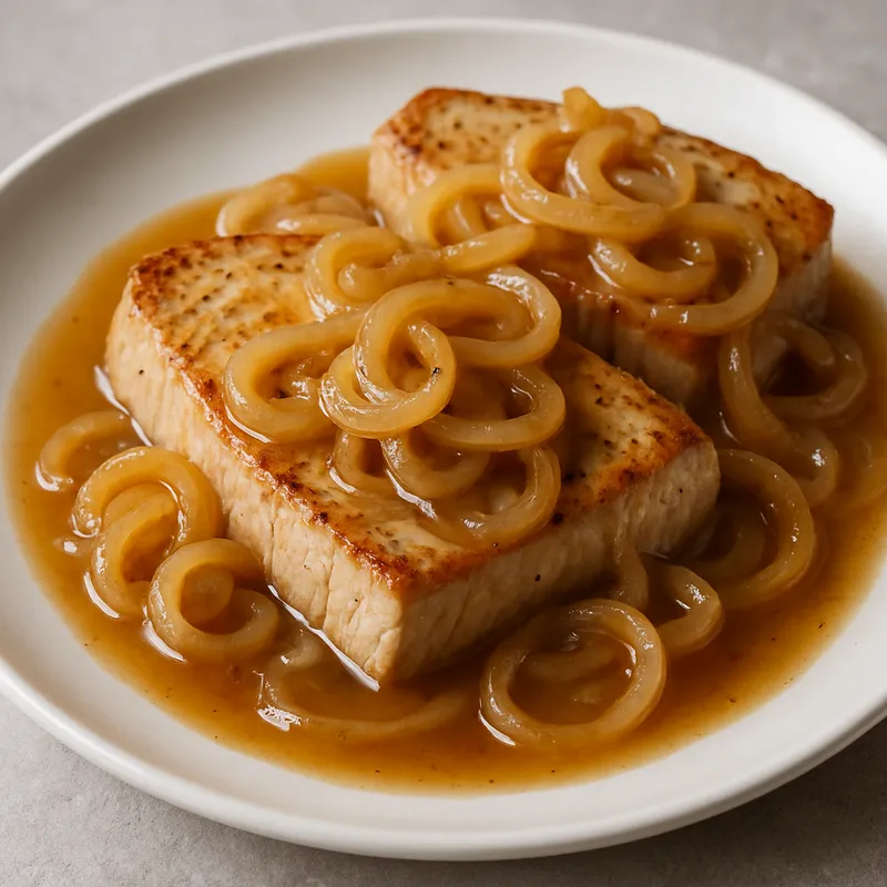 Thunfischsteaks mit Zwiebelsoße