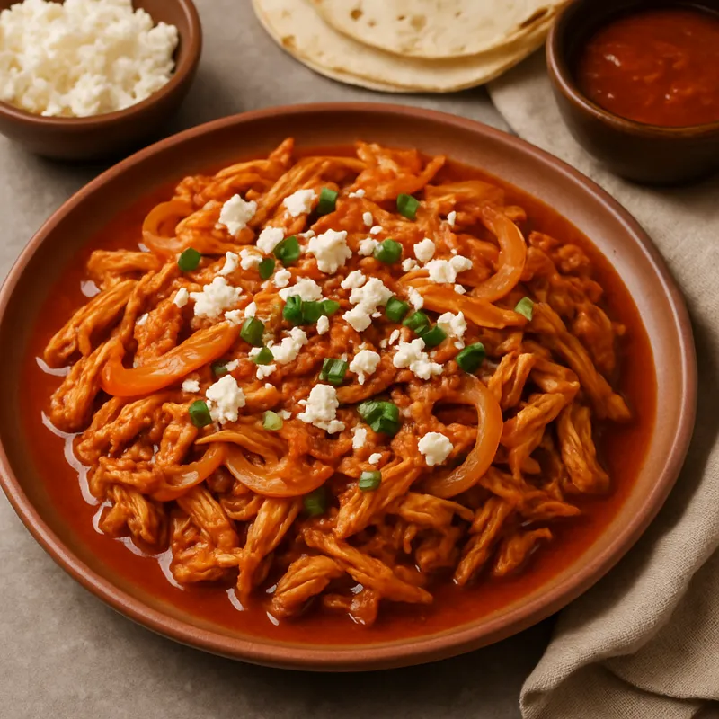 Tinga de Pollo (Hähnchen in Chipotle-Sauce)