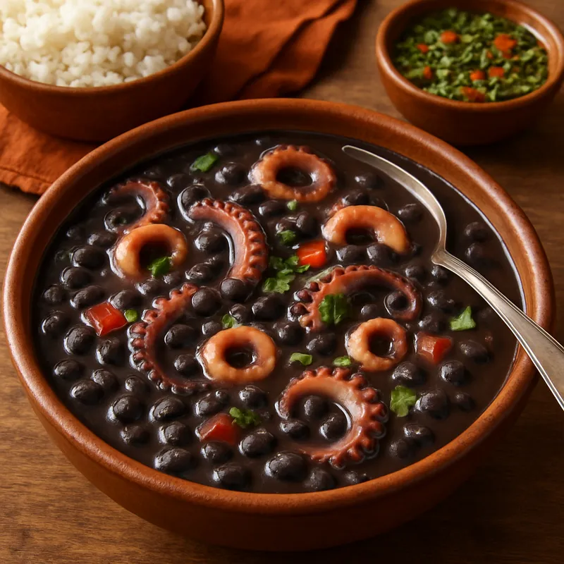 Tintenfisch-Feijoada (Brasilianischer Tintenfisch-Bohneneintopf)