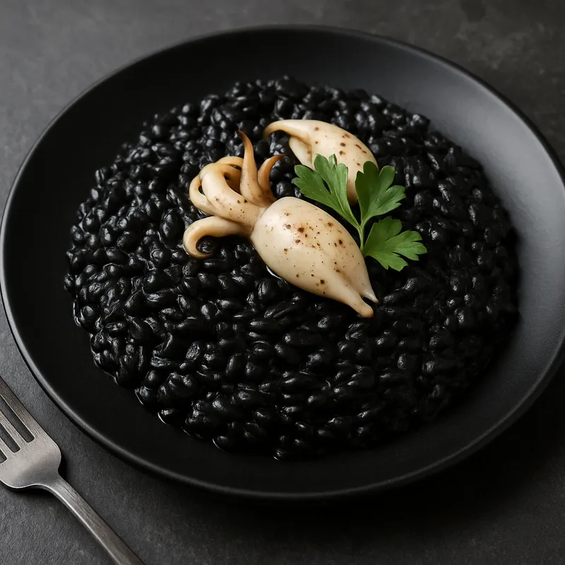 Tintenfisch-Tinte-Risotto
