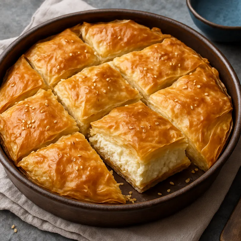 Tiropita (Traditionelle griechische Käsepastete)