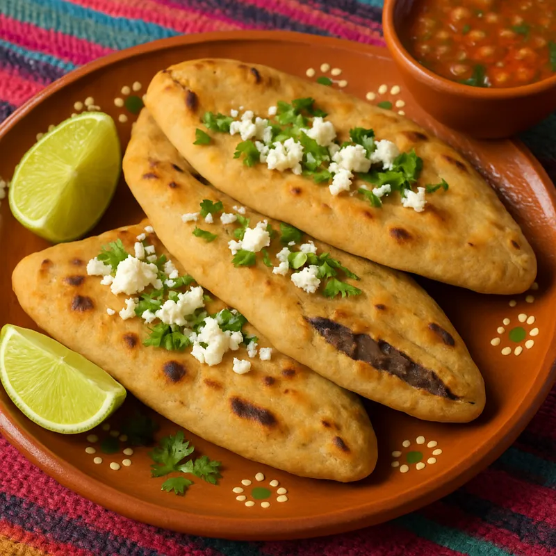 Tlacoyos mit Bohnenfüllung