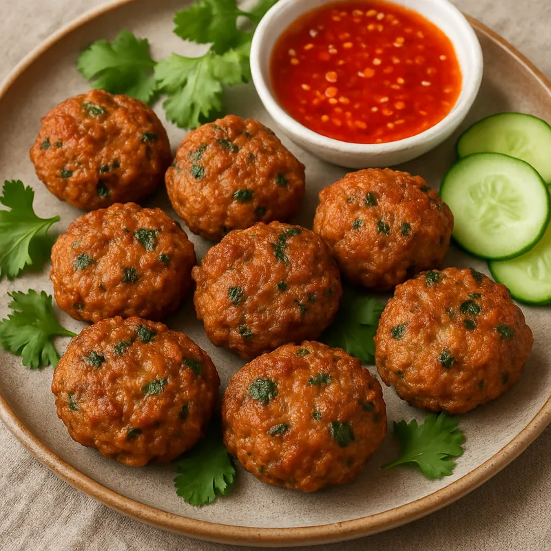 Tod Man Moo (Thailändische Schweinefleisch-Frikadellen)