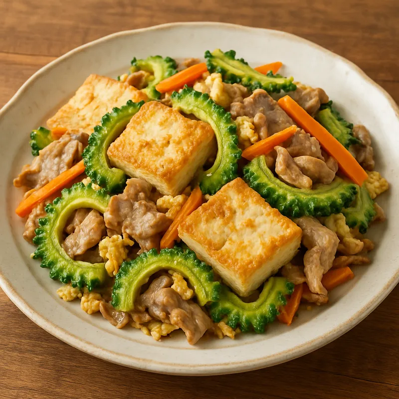 Tofu Chanpuru (Okinawanisches Tofu-Pfannengericht)