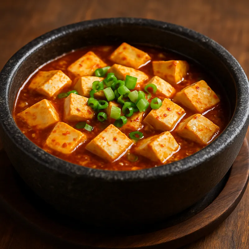 Tofu im heißen Steinschüssel