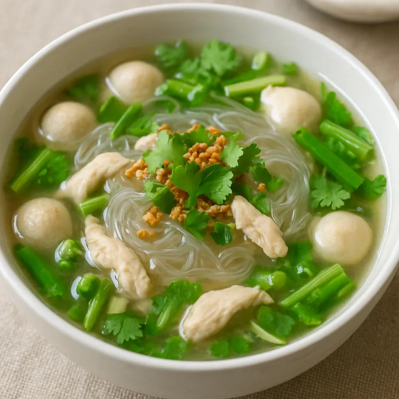 Tom Jeud Wun Sen (Glasnudeln-Klare-Suppe)
