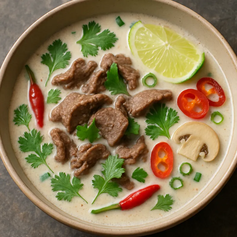 Tom Kha Neua (Kokos-Rindfleischsuppe)