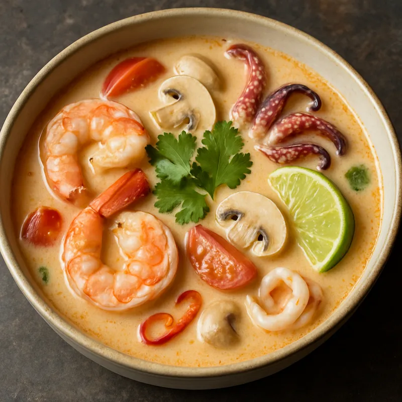 Tom Kha Talay (Kokos-Meeresfrüchte-Suppe)