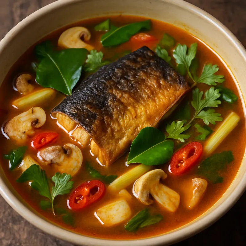 Tom Klong Geräucherter Fischsuppe (Südthailändische Art)