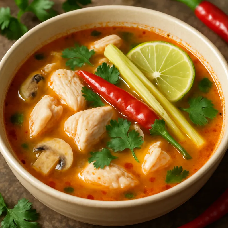 Tom Yum Gai (Scharfe Saure Hühnersuppe)