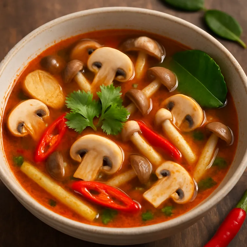 Tom Yum Hed (Scharf-saure Pilzsuppe)