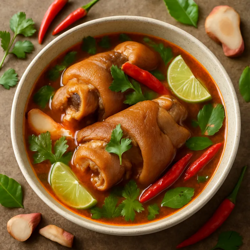 Tom Yum Kha Moo (Scharfe Schweinshaxen-Suppe)