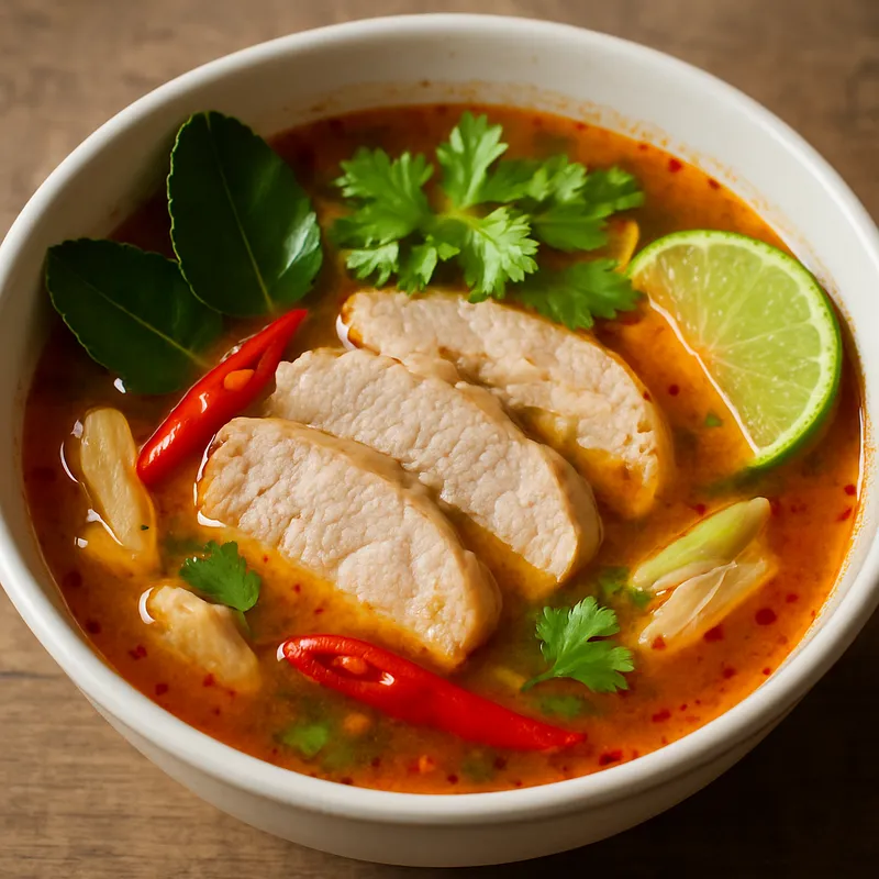 Tom Yum Moo (Scharf-saure Schweinefleischsuppe)