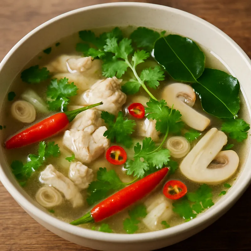 Tom Yum Nam Sai (Klare Tom-Yum-Suppe)
