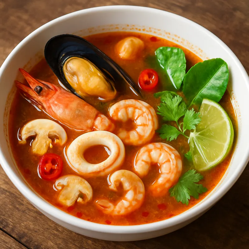 Tom Yum Talay (Scharf-saure Meeresfrüchtesuppe)