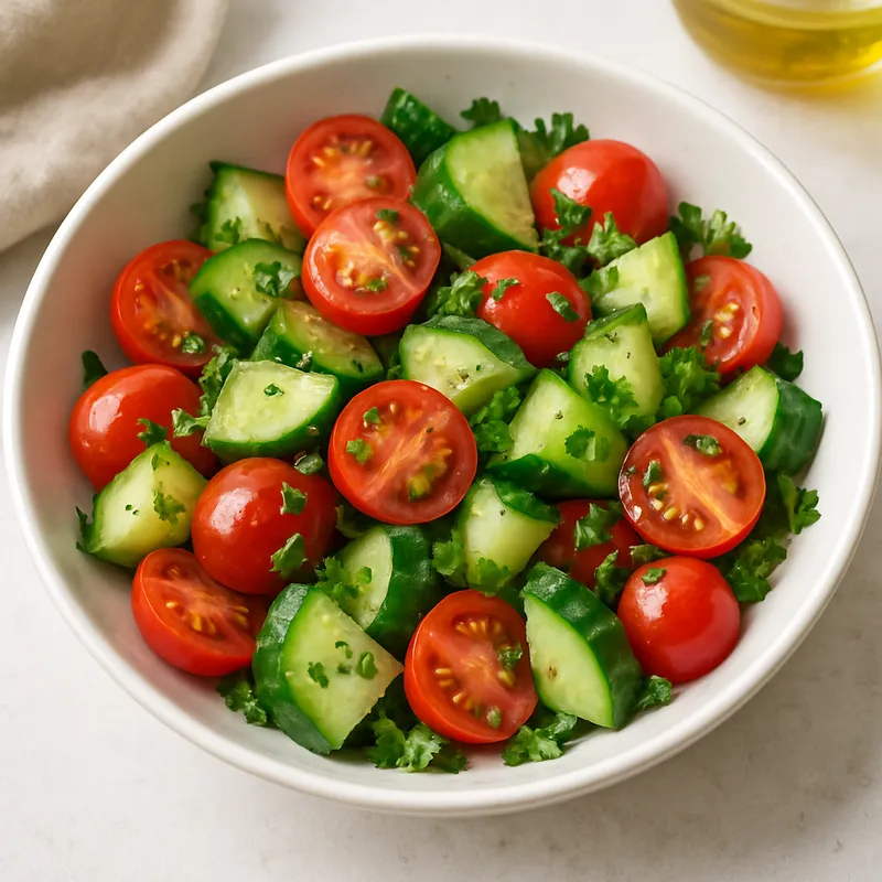 Tomaten-Gurken-Frühstückssalat