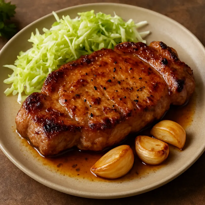 Tonpeki (Schweine- und Knoblauchsteak)