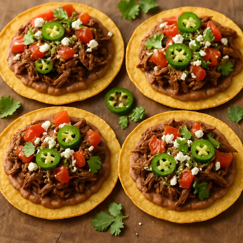 Tostadas mit Rindfleisch