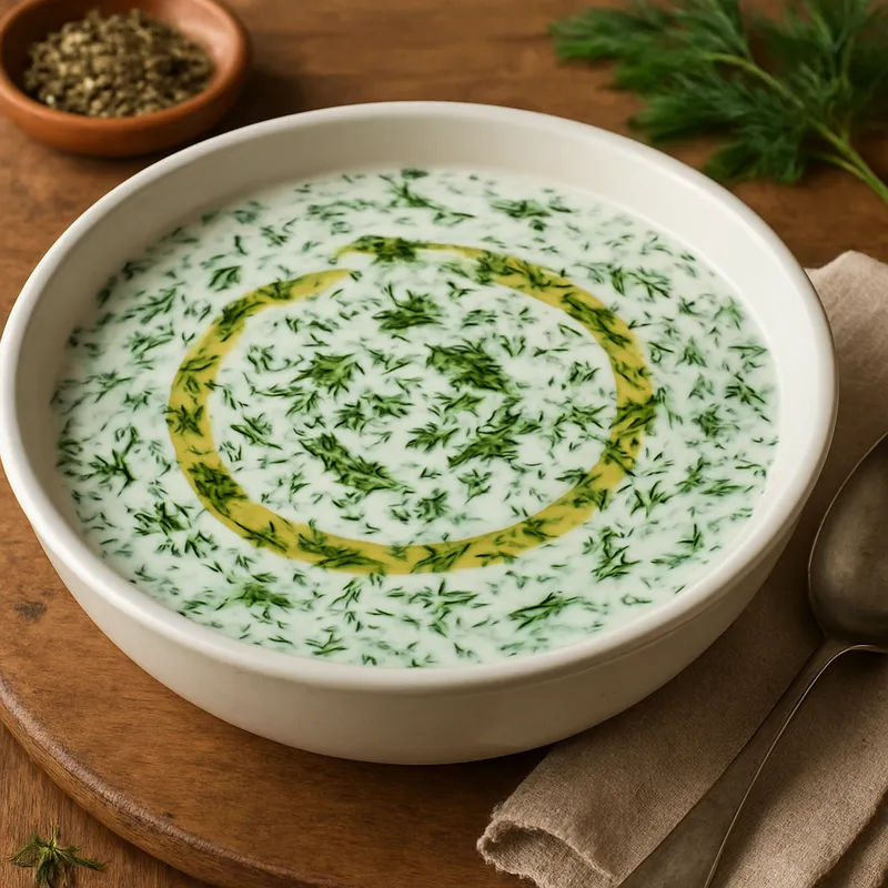 Toyga-Suppe (Joghurt-Kräutersuppe)