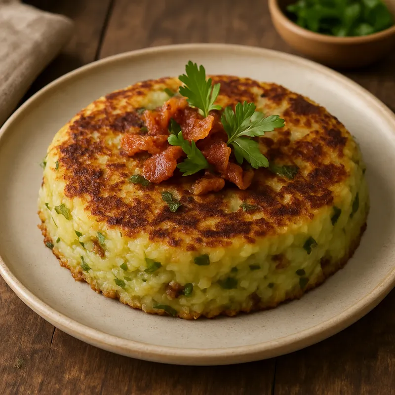 Trinxat (Katalanischer Kartoffel-Kohl-Kuchen)