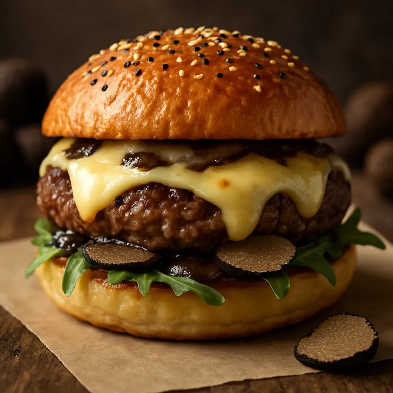 Trüffel-Burger mit Gruyère