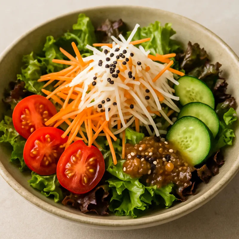 Wafu Salat (Japanischer Salat mit Dressing)
