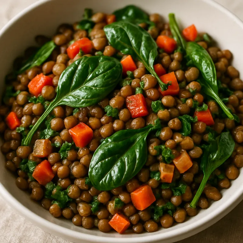 Warmer Linsensalat