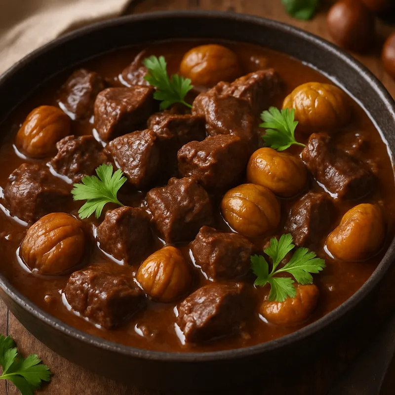Wildgulasch mit Maronen