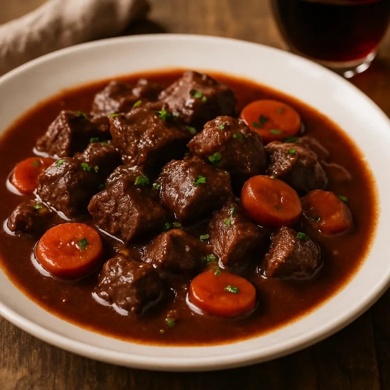 Wildgulasch mit Rotwein
