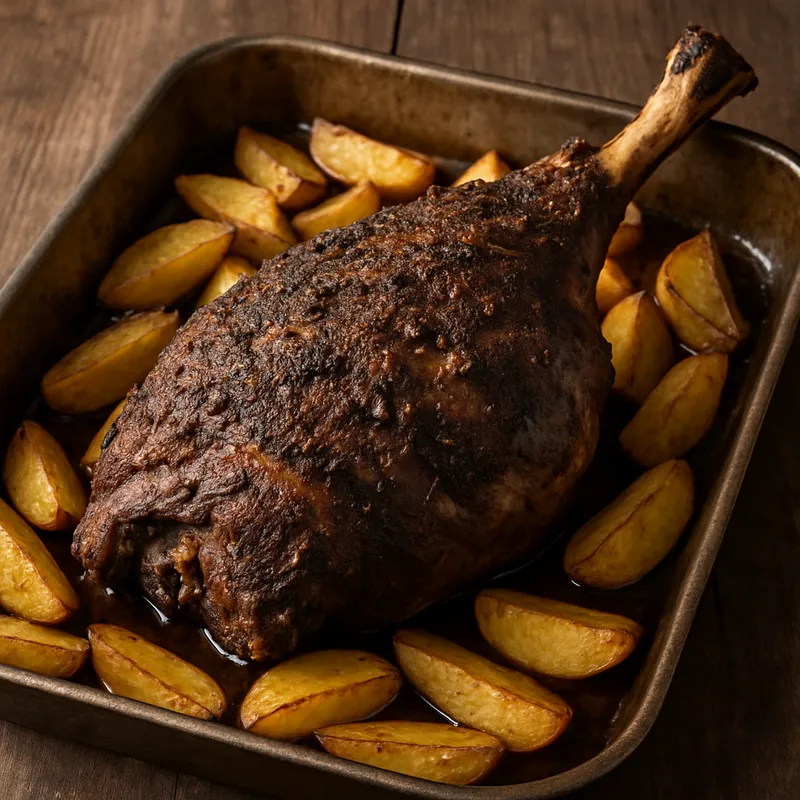Wildschweinkeule aus dem Ofen