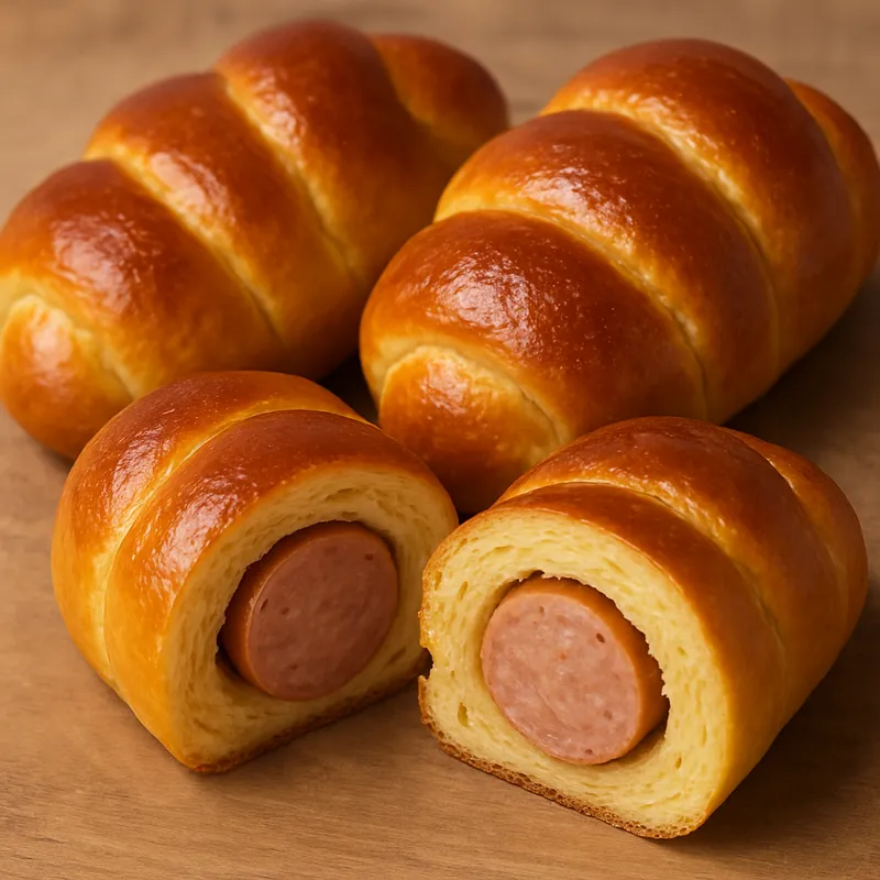 Wurst im Brioche-Teig