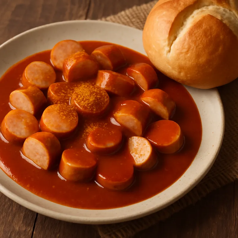 Wurstsoße mit Brötchen