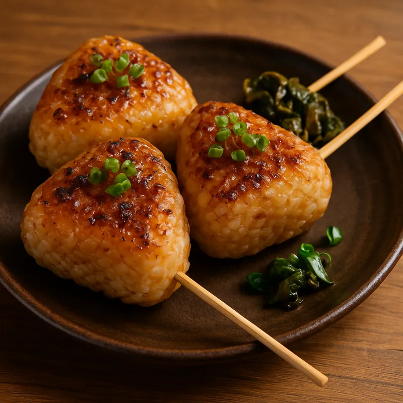 Yaki Onigiri nach Izakaya-Art (Gegrillte Reisbällchen)