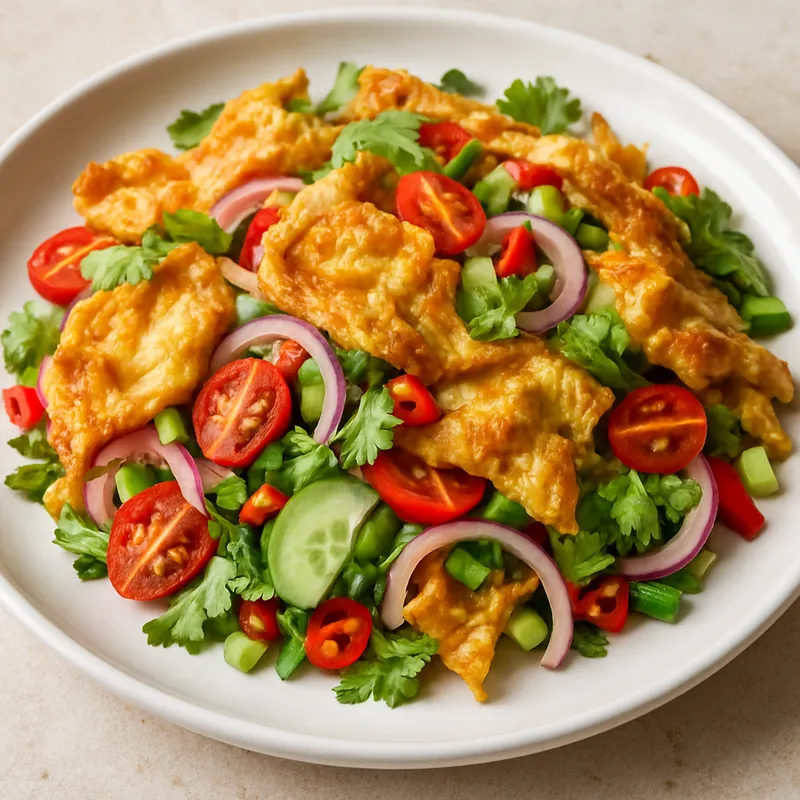 Yam Khai Jeow (Thailändischer Omelette-Salat)