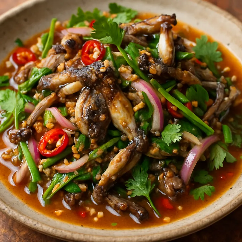 Yam Kop – Würziger Froschsalat (Isan-Style)